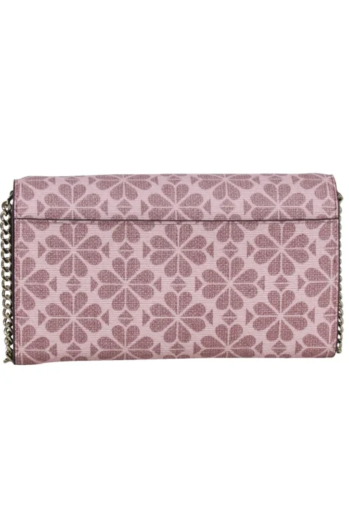 Kate Spade - Blush Pink Spade Print Fold Over Wallet Crossbody Bag