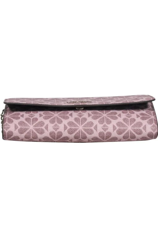 Kate Spade - Blush Pink Spade Print Fold Over Wallet Crossbody Bag