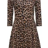 Kate Spade - Brown Leopard Print A-Line Dress Sz 0