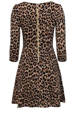 Kate Spade - Brown Leopard Print A-Line Dress Sz 0