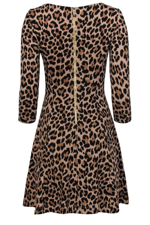Kate Spade - Brown Leopard Print A-Line Dress Sz 0