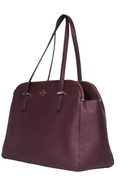Kate Spade - Burgundy Double Zipper Large Tote Bag