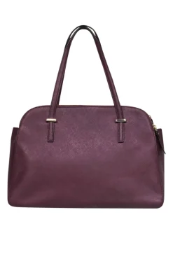 Kate Spade - Burgundy Double Zipper Large Tote Bag