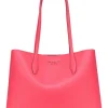 Kate Spade - Coral Pink Pebbled Leather Hook Closure Tote Bag