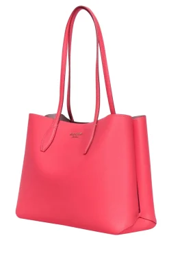 Kate Spade - Coral Pink Pebbled Leather Hook Closure Tote Bag
