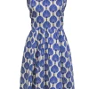 Kate Spade - Cream & Blue Fan Print Sleeveless Dress Sz 8