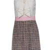 Kate Spade - Cream Bodice Sleeveless Dress w/ Multicolored Tweed Skirt Sz S