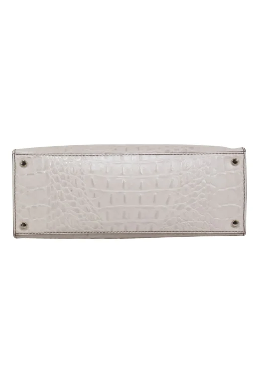 Kate Spade - Cream Croc-Embossed Leather Structured Satchel