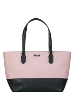 Kate Spade - Dusty Pink & Black "Medium Dally" Zippered Tote