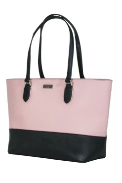 Kate Spade - Dusty Pink & Black "Medium Dally" Zippered Tote