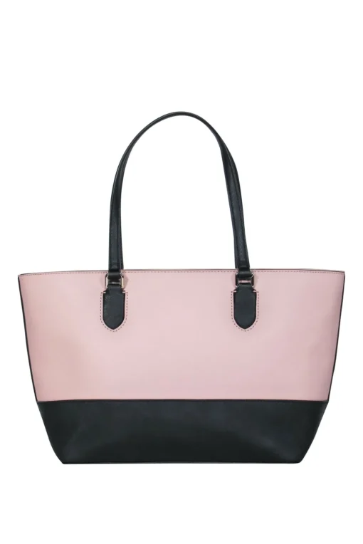 Kate Spade - Dusty Pink & Black "Medium Dally" Zippered Tote