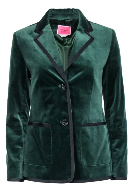 Kate Spade - Emerald Green Velvet Blazer Sz 2