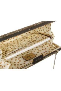 Kate Spade - Gold Glitter Convertible Box Clutch