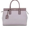 Kate Spade - Grey, Taupe & Cream Colorblock "Candace" Leather Tote Bag