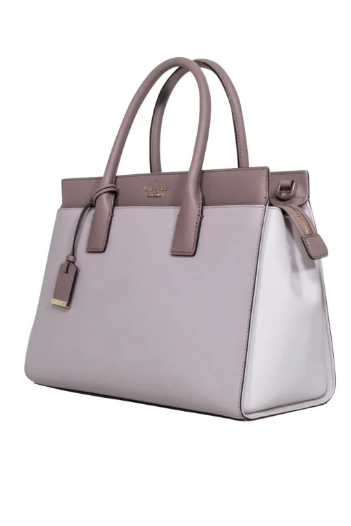Kate Spade - Grey, Taupe & Cream Colorblock "Candace" Leather Tote Bag