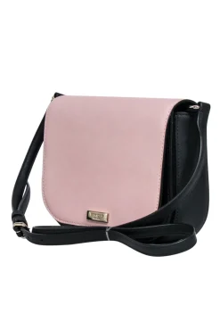Kate Spade - Light Pink & Black Leather Fold-Over Crossbody