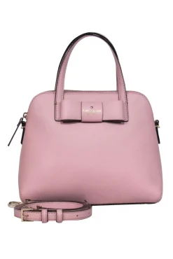 Kate Spade - Light Pink Pebbled Leather Convertible Satchel w/ Bow