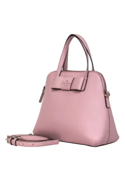 Kate Spade - Light Pink Pebbled Leather Convertible Satchel w/ Bow
