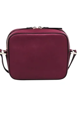 Kate Spade - Maroon Saffiano Leather Structured Crossbody Bag