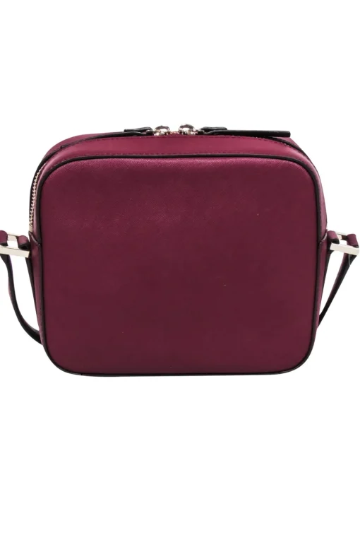 Kate Spade - Maroon Saffiano Leather Structured Crossbody Bag