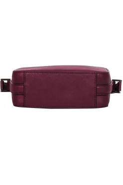 Kate Spade - Maroon Saffiano Leather Structured Crossbody Bag