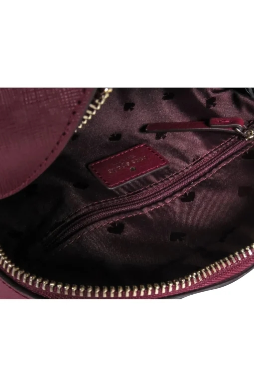 Kate Spade - Maroon Saffiano Leather Structured Crossbody Bag