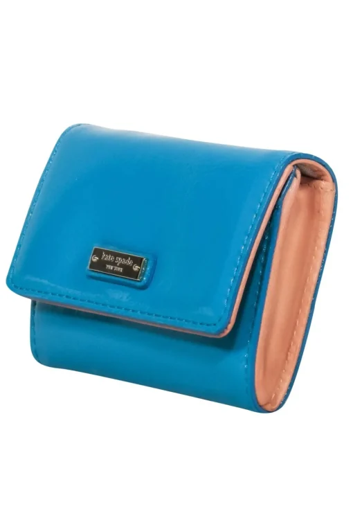 Kate Spade - Mini Teal Patent Leather Wallet