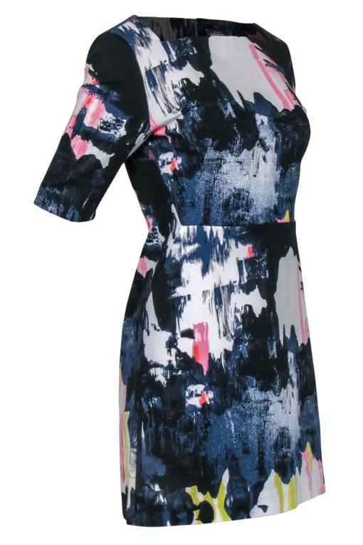 Kate Spade - Multi Colored Brush Stroke Printed Sheath Dress Sz 6