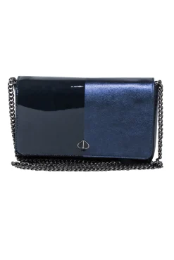 Kate Spade - Navy Leather & Patent Fold Over Crossbody Bag