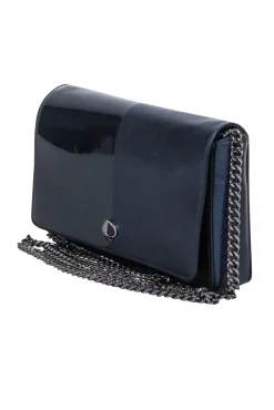 Kate Spade - Navy Leather & Patent Fold Over Crossbody Bag