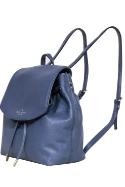 Kate Spade - Navy Leather Fold-Over Backpack