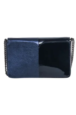 Kate Spade - Navy Leather & Patent Fold Over Crossbody Bag