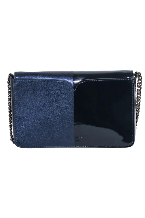 Kate Spade - Navy Leather & Patent Fold Over Crossbody Bag