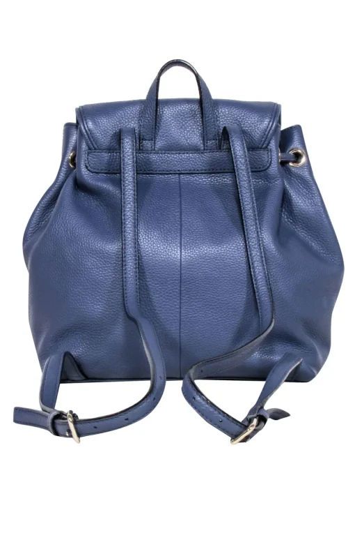 Kate Spade - Navy Leather Fold-Over Backpack