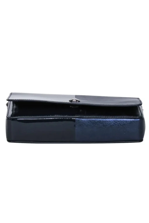 Kate Spade - Navy Leather & Patent Fold Over Crossbody Bag