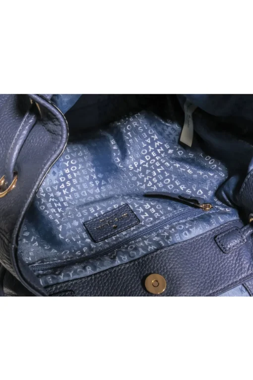 Kate Spade - Navy Leather Fold-Over Backpack
