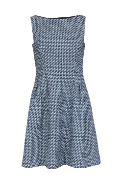 Kate Spade - Navy, White, & Blue Tweed Sleeveless Dress Sz 2
