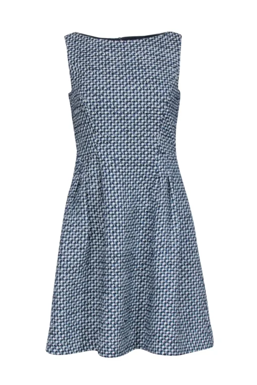 Kate Spade - Navy, White, & Blue Tweed Sleeveless Dress Sz 2