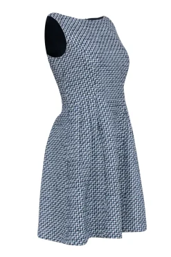 Kate Spade - Navy, White, & Blue Tweed Sleeveless Dress Sz 2