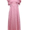 Kate Spade - Pink & Lilac Floral Striped Ruffled Shirt Sleeve Dress Sz 0