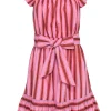 Kate Spade - Pink & Orange Stripe Cotton Fit & Flare Sundress Sz S