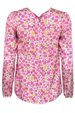 Kate Spade - Pink & White Striped Knotted Blouse w/ Florals Sz XS