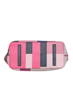 Kate Spade - Pink, Cream, & Navy Color Block Tote Bag