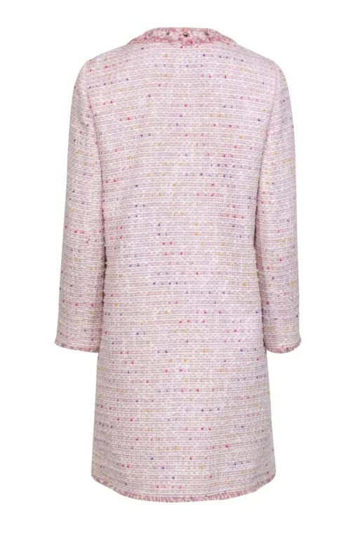 Kate Spade - Pink Tweed & Multicolored Speckled Longline Coat Sz 2