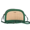 Kate Spade - Raffia Crossbody Bag w/ Kelly Green Leather Trim
