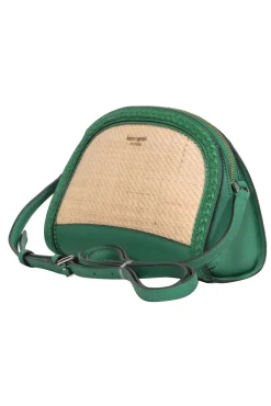 Kate Spade - Raffia Crossbody Bag w/ Kelly Green Leather Trim