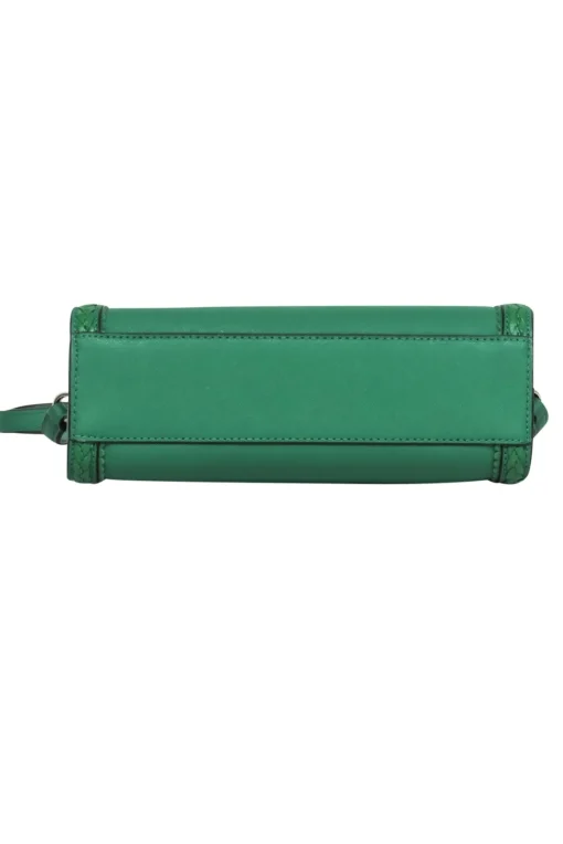 Kate Spade - Raffia Crossbody Bag w/ Kelly Green Leather Trim