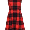 Kate Spade - Red & Black Plaid Sleeveless Fit & Flare Dress Sz 2