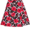 Kate Spade - Red, Black & Brown Floral Wrap Skirt Sz 2