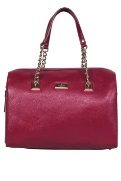 Kate Spade - Red Pebbled Leather Carryall w/ Chain Handles